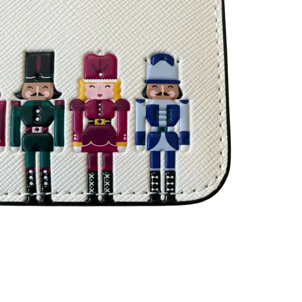 Kate Spade Oh What Fun Nutcracker Large Slim Card Holder Meringue NEW